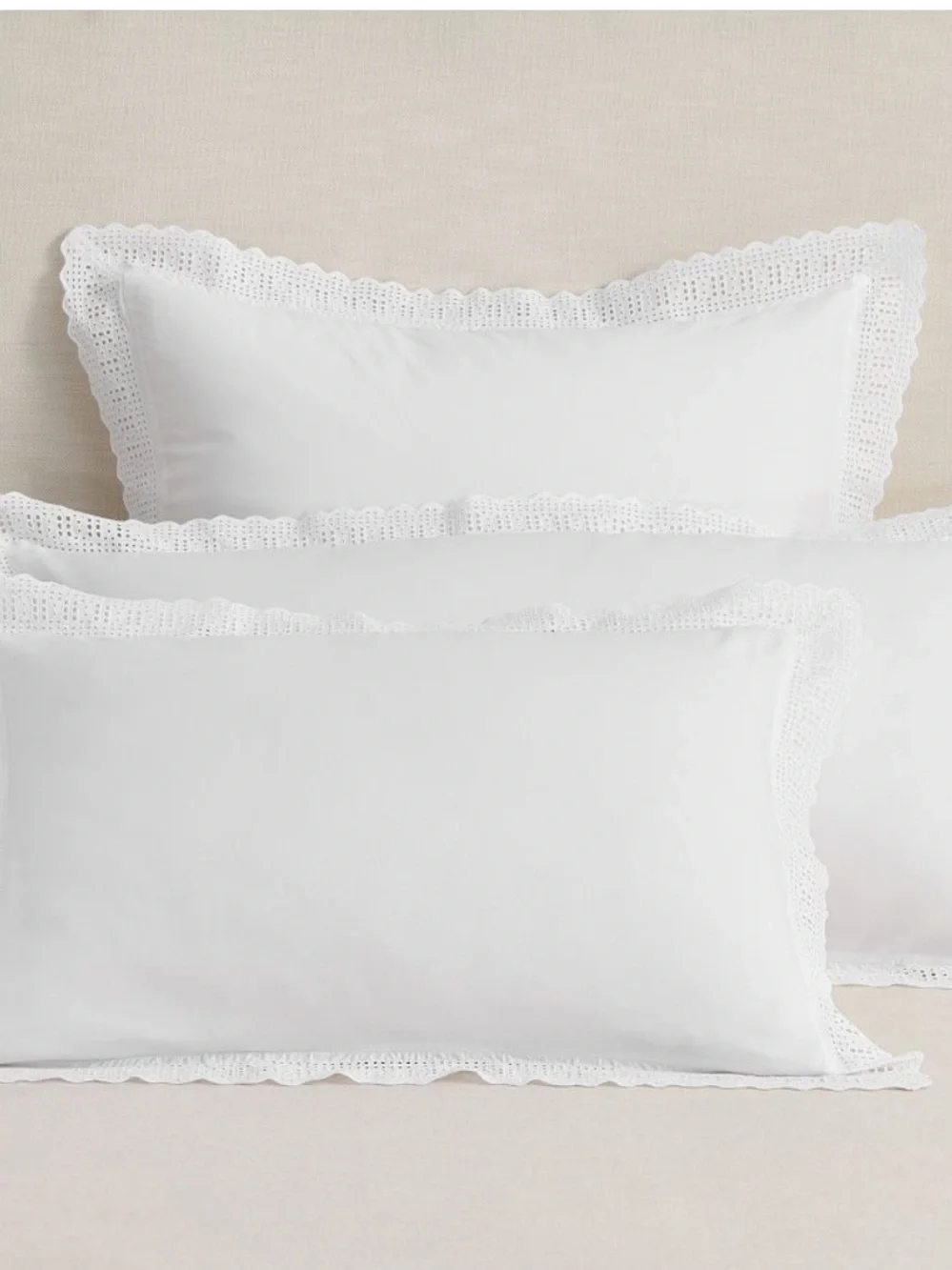 Pottery Barn Eyelet Organic Percale King Pillow Sham 1 Sample NWOT